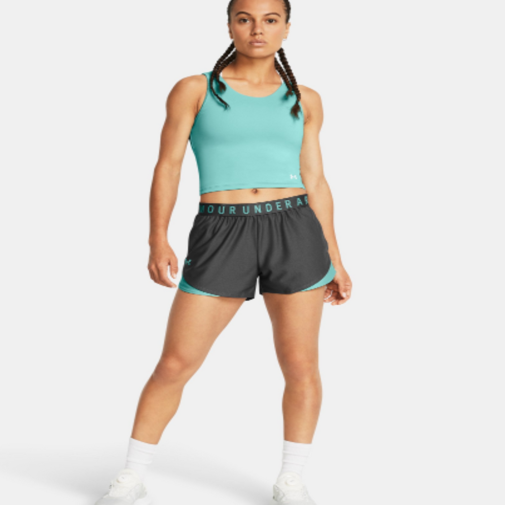 Women's Under Armour Play Up 3.0 Shorts "Castlerock Radial Turquoise"