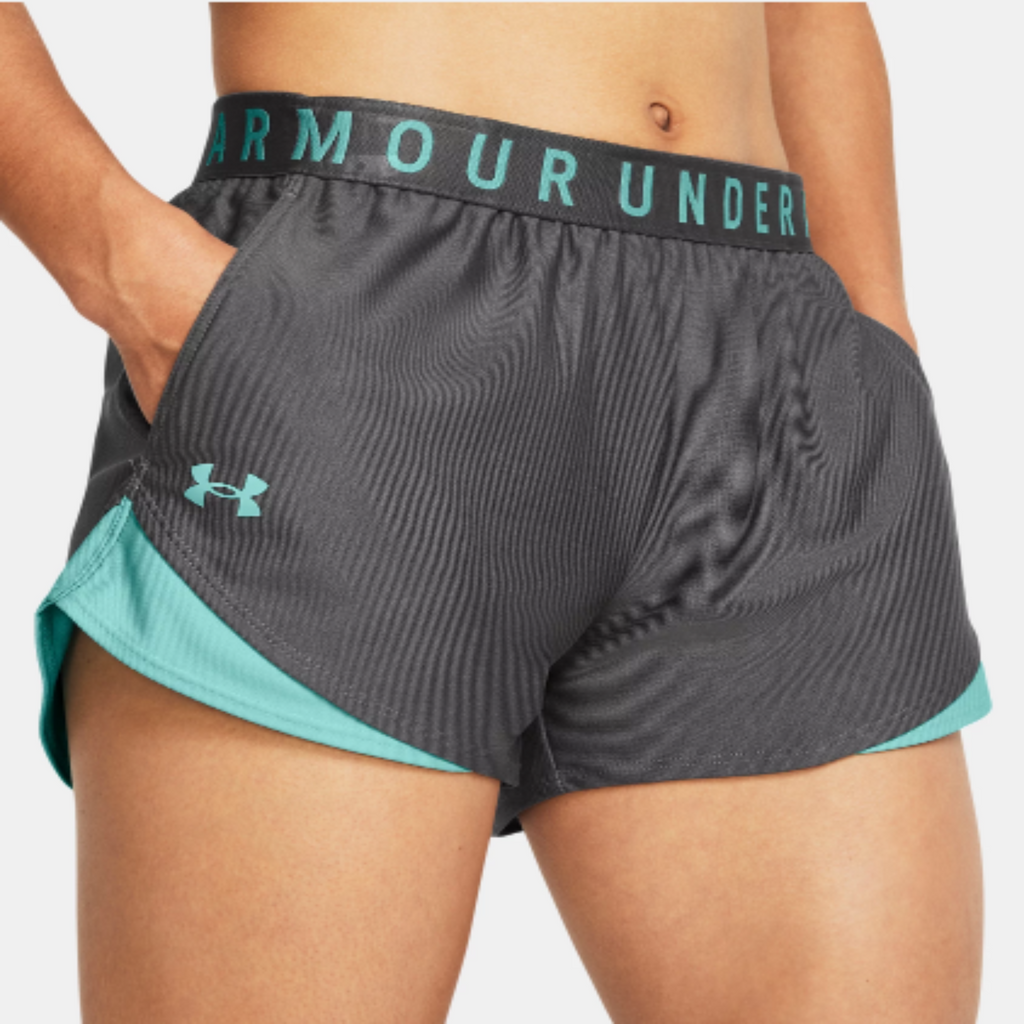 Women's Under Armour Play Up 3.0 Shorts "Castlerock Radial Turquoise"