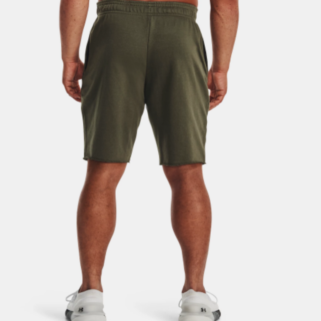 Men's Under Armour Rival Terry Shorts (Marine OD Green/Onyx White)