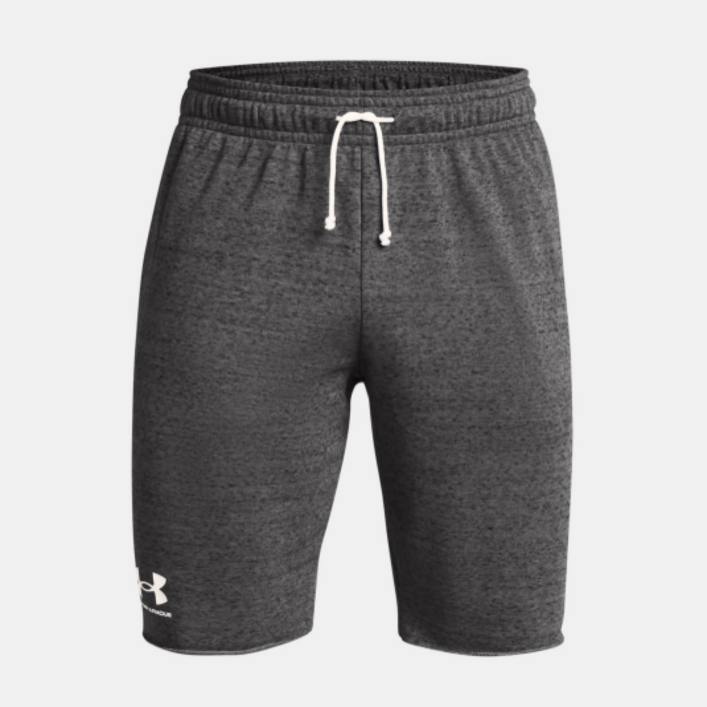 Men's Under Armour Rival Terry Shorts (Castlerock Light Heather/Onyx White)