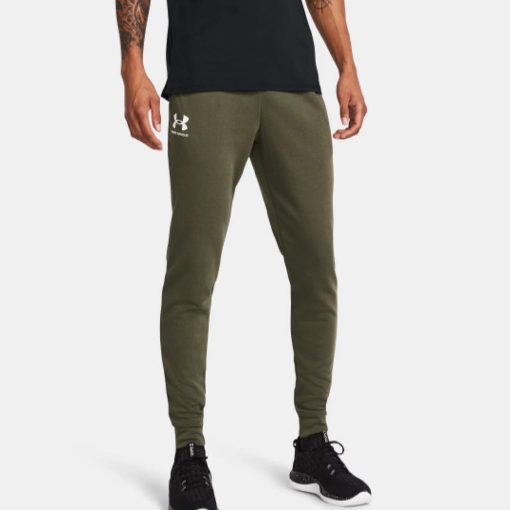 Men's Under Armour Rival Terry Joggers "Marine OD Green Onyx White"