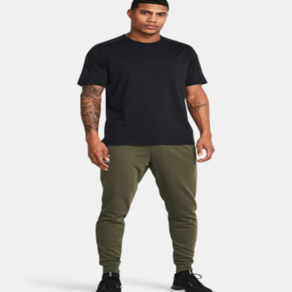 Men's Under Armour Rival Terry Joggers "Marine OD Green Onyx White"