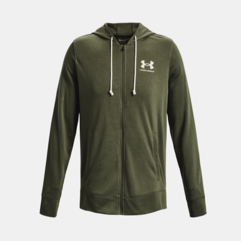 Men's Under Armour Rival Terry Full-Zip Pullover "Marine OD Green Onyx White"