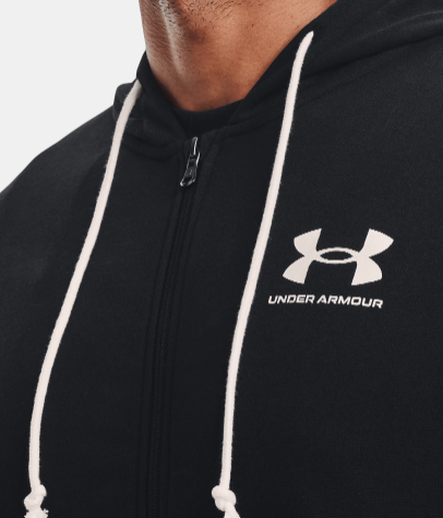 Men's Under Armour Rival Terry Full-Zip Pullover "Black Onyx White"