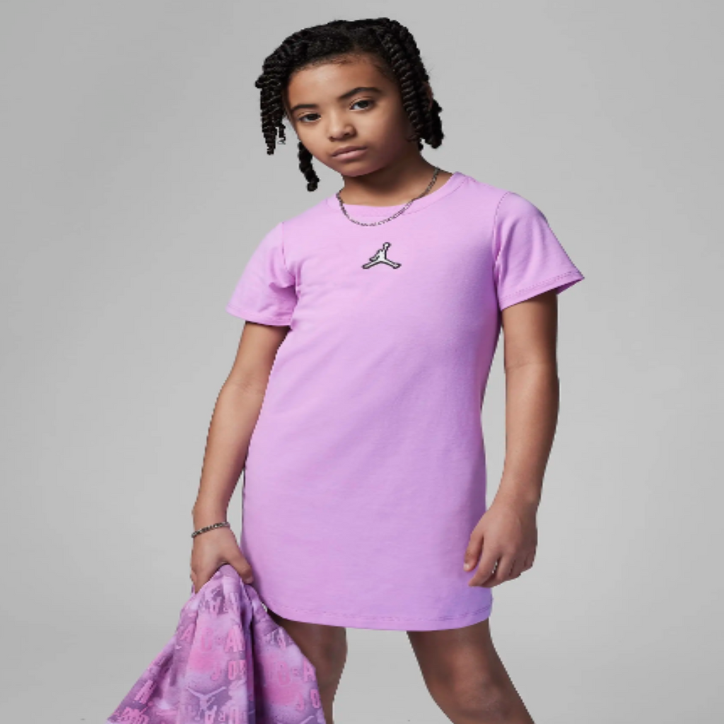 Little Kids' Jordan Essentials Girls T-Shirt Dress "Rush Fuchsia /Pink"