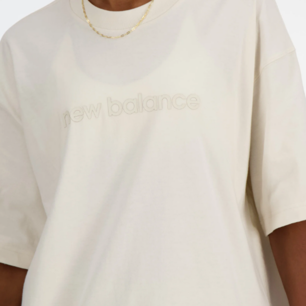 Women's New Balance Hyper Density Jersey Oversized T-Shirt "Linen Beige"