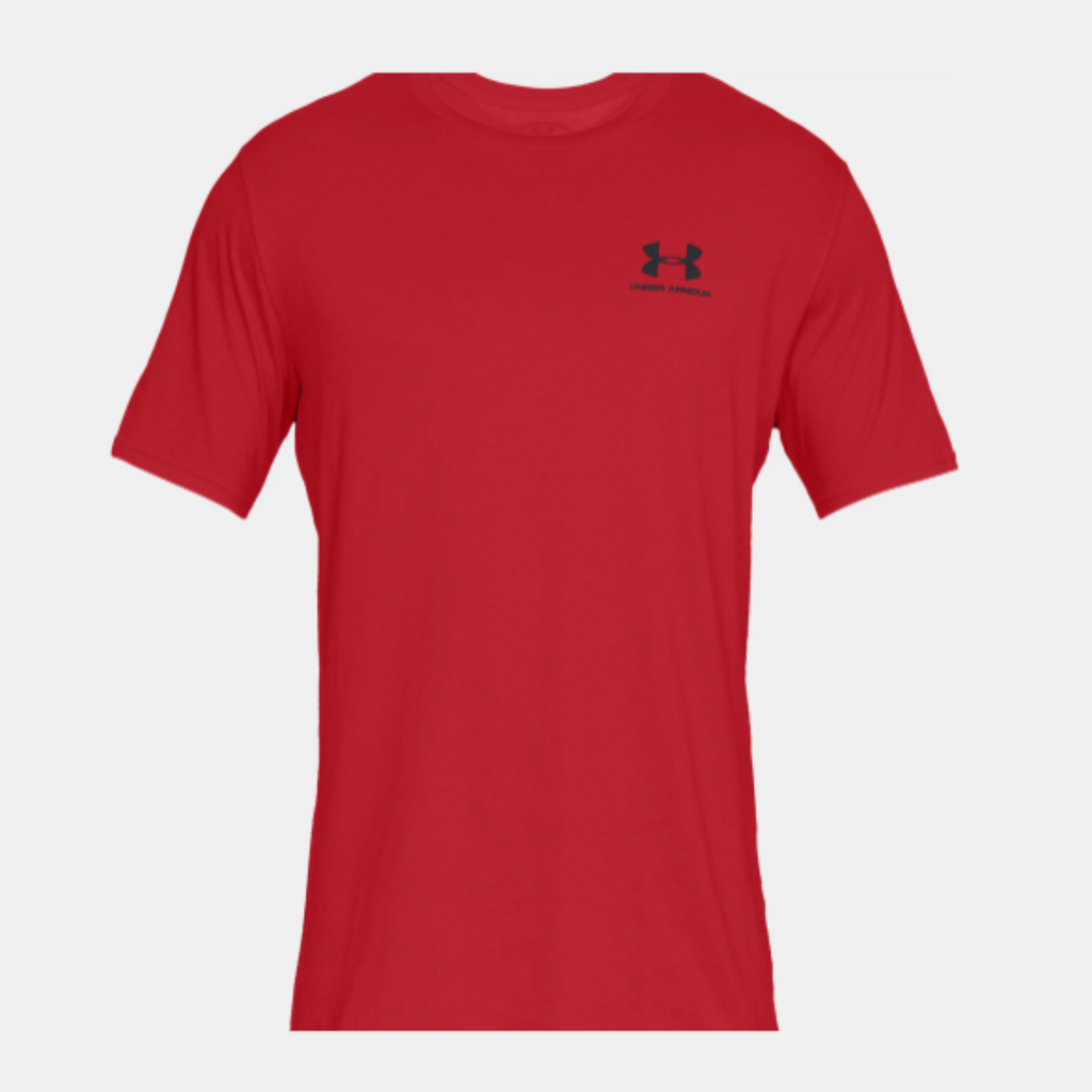 Men's Under Armour Left Chest Short Sleeve "Red Black"