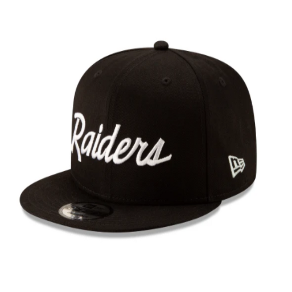 Las Vegas Raiders New Era Black/Black & White 9FIFTY Snapback