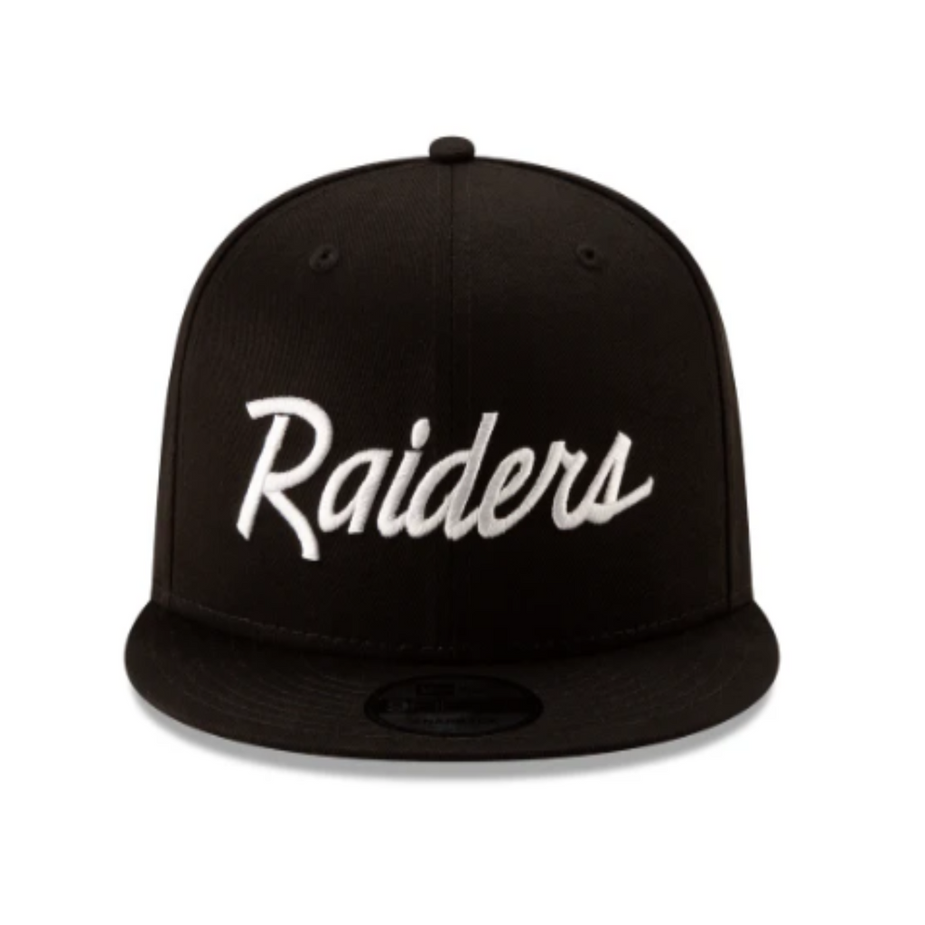 Las Vegas Raiders New Era Black/Black & White 9FIFTY Snapback