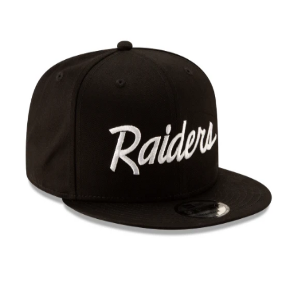 Las Vegas Raiders New Era Black/Black & White 9FIFTY Snapback