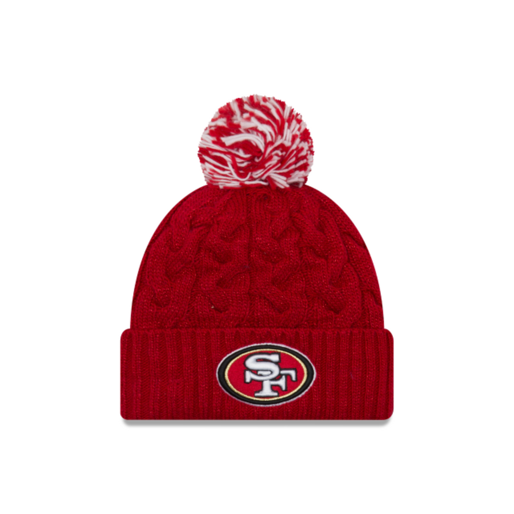 New Era Women's San Francisco 49ers Cozy Cable Cuffed Knit - "Scarlet"