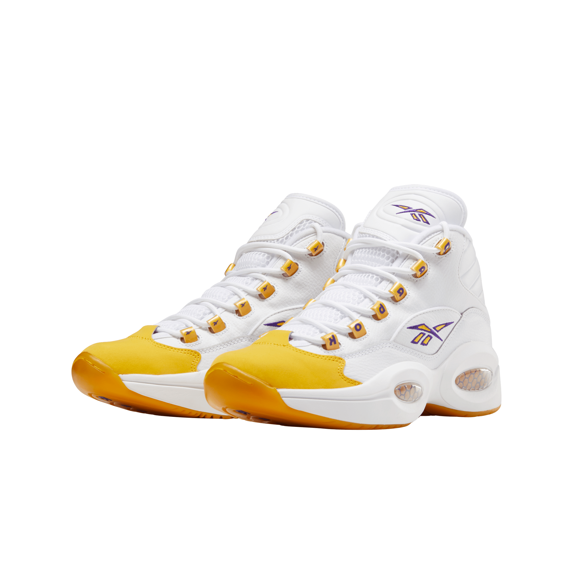 Reebok Mens Question Mid 'Yellow Toe' Shoes 9.5