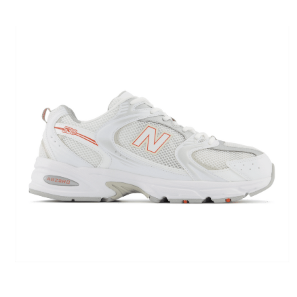 Men's 530 New Balance "White Silver Retro Orange"